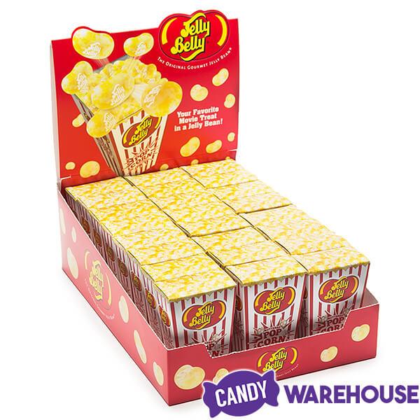 Jelly Belly Buttered Popcorn Jelly Beans Boxes: 24-Piece Display - Candy Warehouse