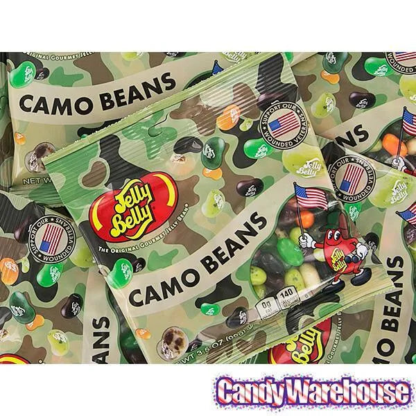 Jelly Belly Camo Jelly Beans 3.5Ounce Bags Green 12Piece Display