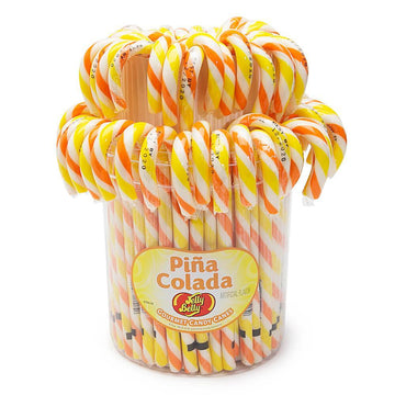 Jelly Belly Candy Canes - Pina Colada: 80-Piece Bucket - Candy Warehouse