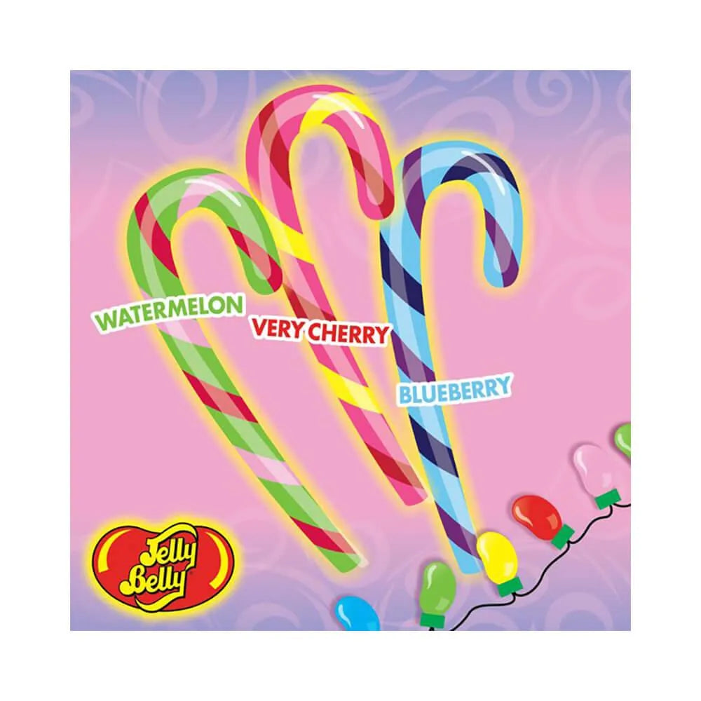 Jelly Belly Candy Canes Very Cherry, Blueberry, & Watermelon 12Piece Box Candy Warehouse
