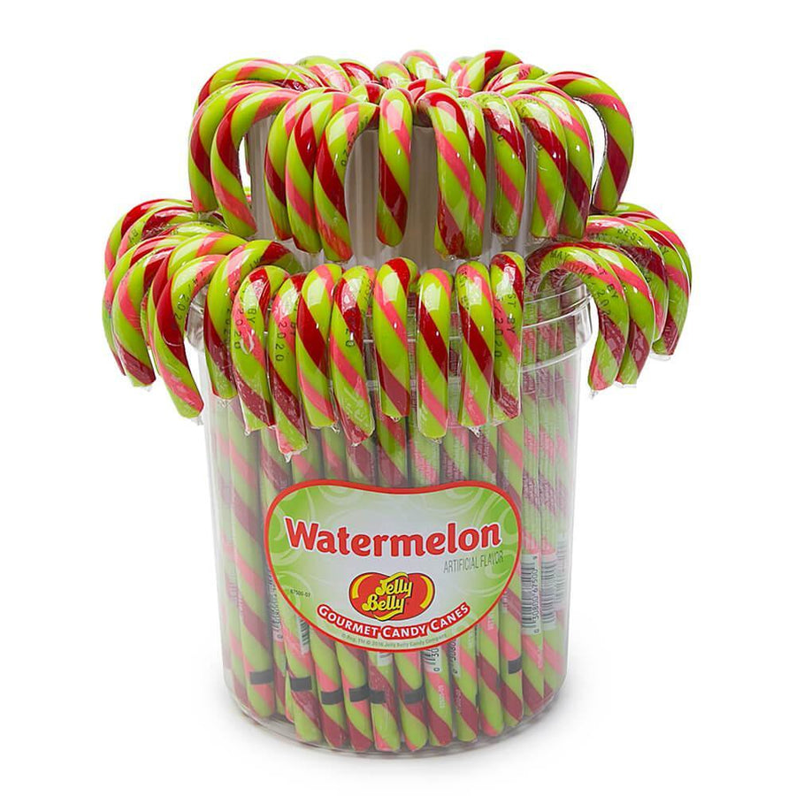 Jelly Belly Candy Canes - Watermelon: 80-Piece Bucket - Candy Warehouse
