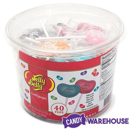 Jelly Belly Lollipops 40Piece Tub Candy Warehouse