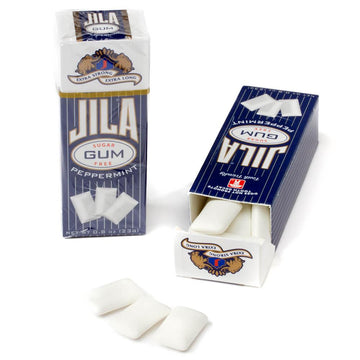 Jila Sugar Free Peppermint Gum Packs: 12-Piece Box - Candy Warehouse