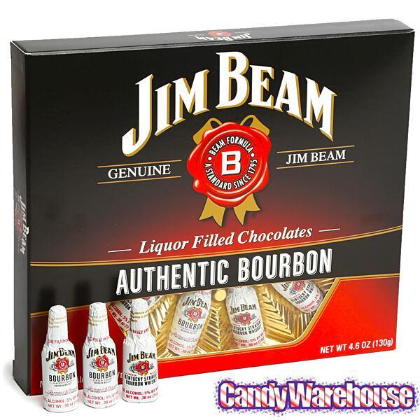 Jim Beam Liquor Filled Chocolate Bottles: 12-Piece Box - Candy Warehouse