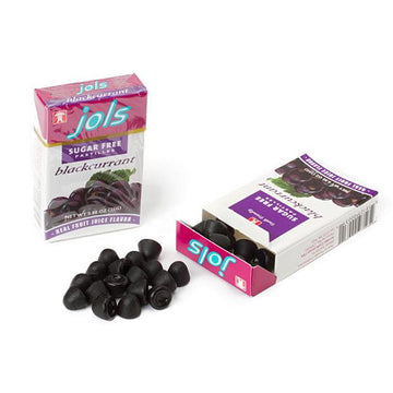Jols Pastilles Sugar Free Candy Packs - Black Currant: 12-Piece Box - Candy Warehouse