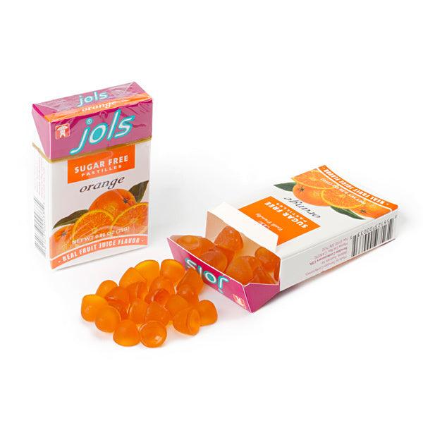 Jols Pastilles Sugar Free Candy Packs - Orange: 12-Piece Box - Candy Warehouse