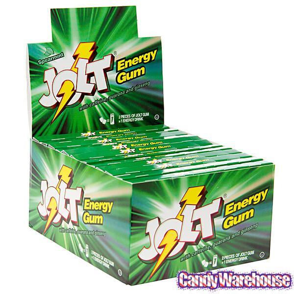 Jolt Gum Packs - Spearmint: 12-Piece Box - Candy Warehouse