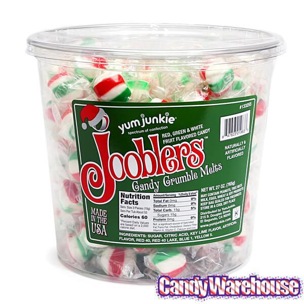 Jooblers Candy Crumble Melts - Christmas: 160-Piece Tub - Candy Warehouse