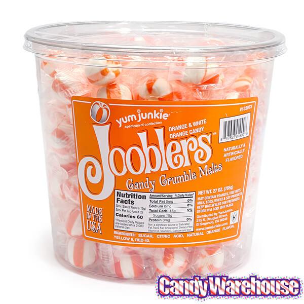 Jooblers Candy Crumble Melts - Orange: 160-Piece Tub - Candy Warehouse