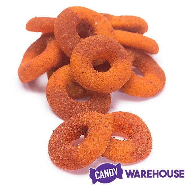 Jovy Crazy Gummy Rings Chamoy Candy - Peach: 5LB Bag - Candy Warehouse