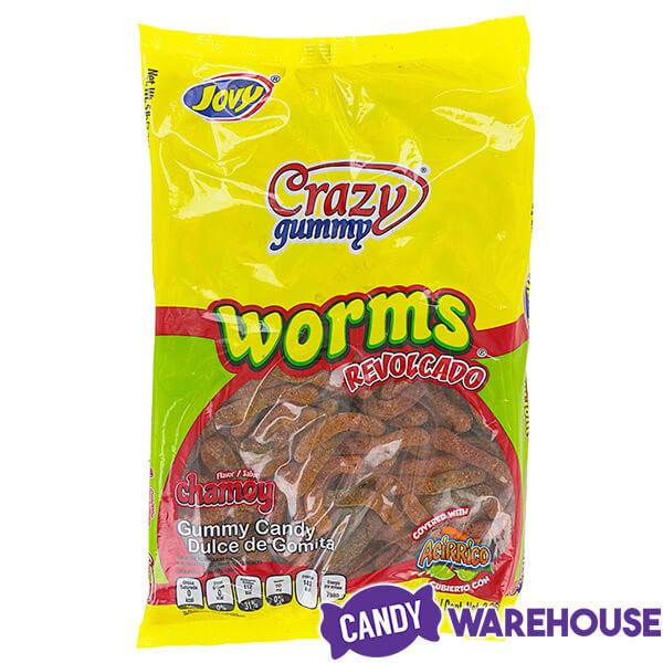 Jovy Crazy Gummy Worms Revolcado Chamoy Candy: 5LB Bag - Candy Warehouse