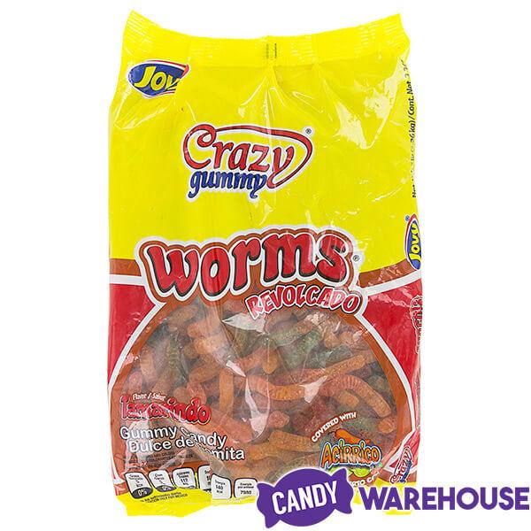 Jovy Crazy Gummy Worms Revolcado Tamarindo Candy: 5LB Bag - Candy Warehouse