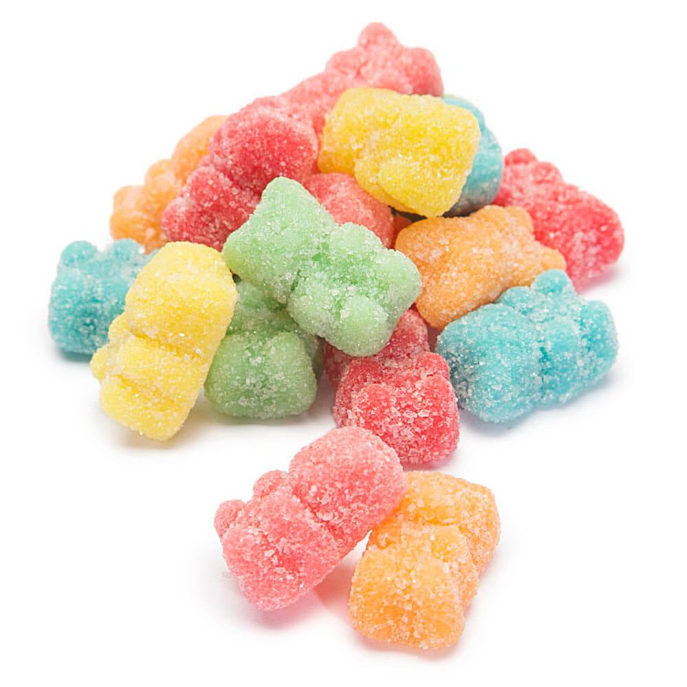 Jovy Neon Sugar Sanded Gummy Bears: 5LB Bag - Candy Warehouse