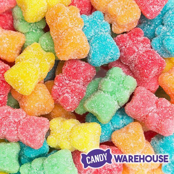 Jovy Neon Sugar Sanded Gummy Bears: 5LB Bag | Candy Warehouse