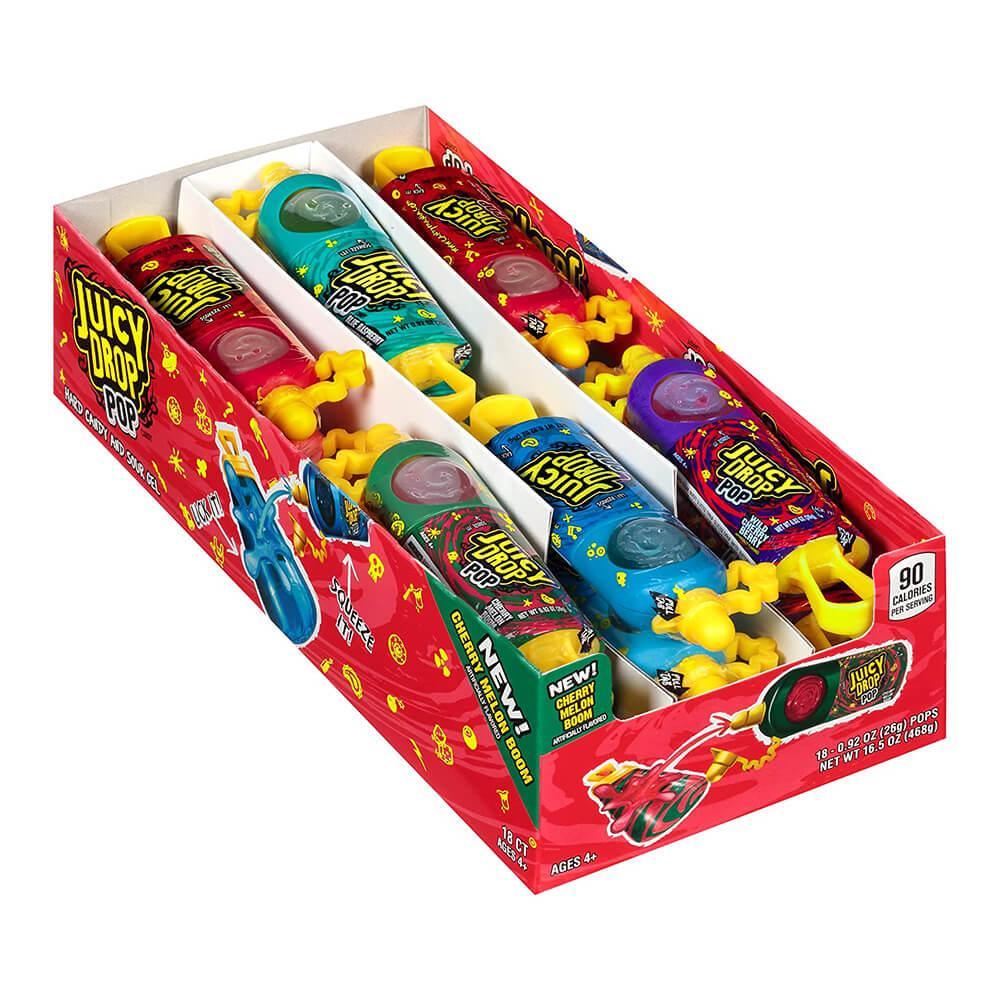 Juicy Drop Pops Candy: 18-Piece Box - Candy Warehouse