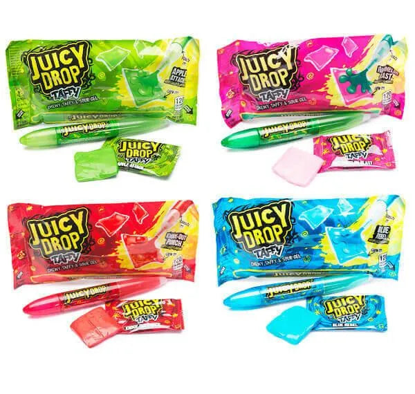 Juicy Drop Taffy Candy Packs 16Piece Box Candy Warehouse
