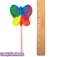 Jumbo 2.5-Ounce Butterfly Lollipops - Primary Colors: 16-Piece Box - Candy Warehouse