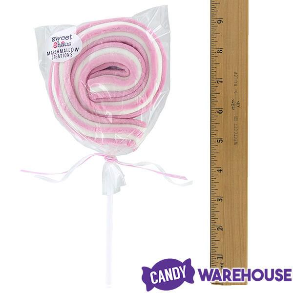 Jumbo Marshmallow Roller Pops - Pink: 18-Piece Box - Candy Warehouse