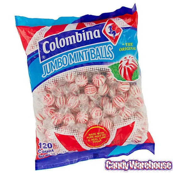 Jumbo Peppermint Balls Hard Candy 120Piece Bag Candy Warehouse