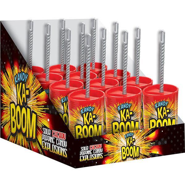Kandy KA-BOOM Cherry Popping Candy Dynamite Sticks: 12-Piece Display - Candy Warehouse