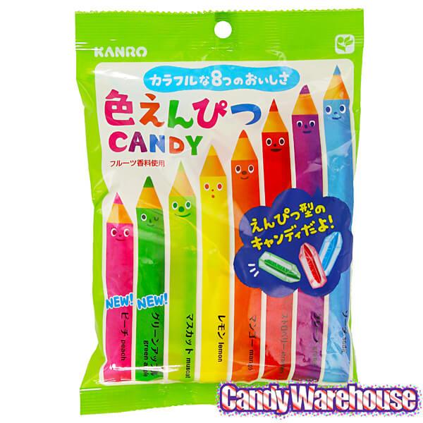 Kanro Assorted Colors Pencil Hard Candy: 25-Piece Bag - Candy Warehouse