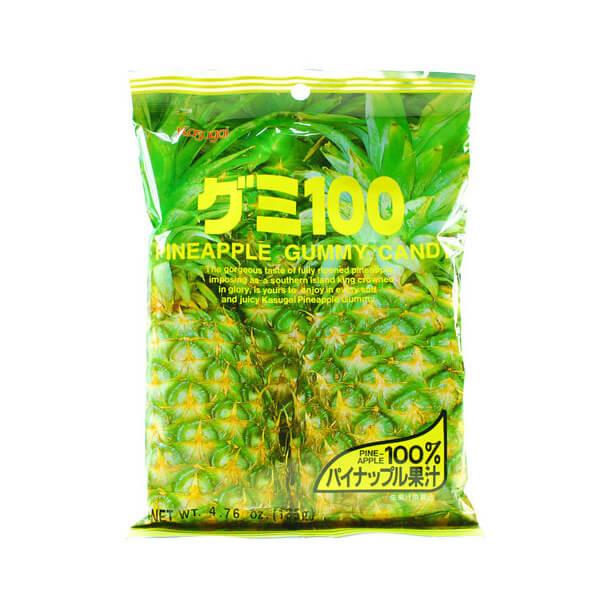 Kasugai Pineapple Gummy Candy: 24-Piece Bag - Candy Warehouse