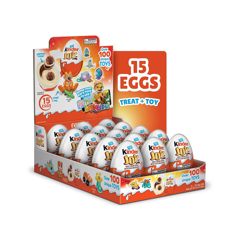 Kinder Joy Surprise Eggs with Toy Inside: 15-Piece Box