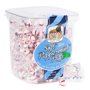 King Leo Soft Peppermint Puff Candy: 310 Piece Tub - Candy Warehouse