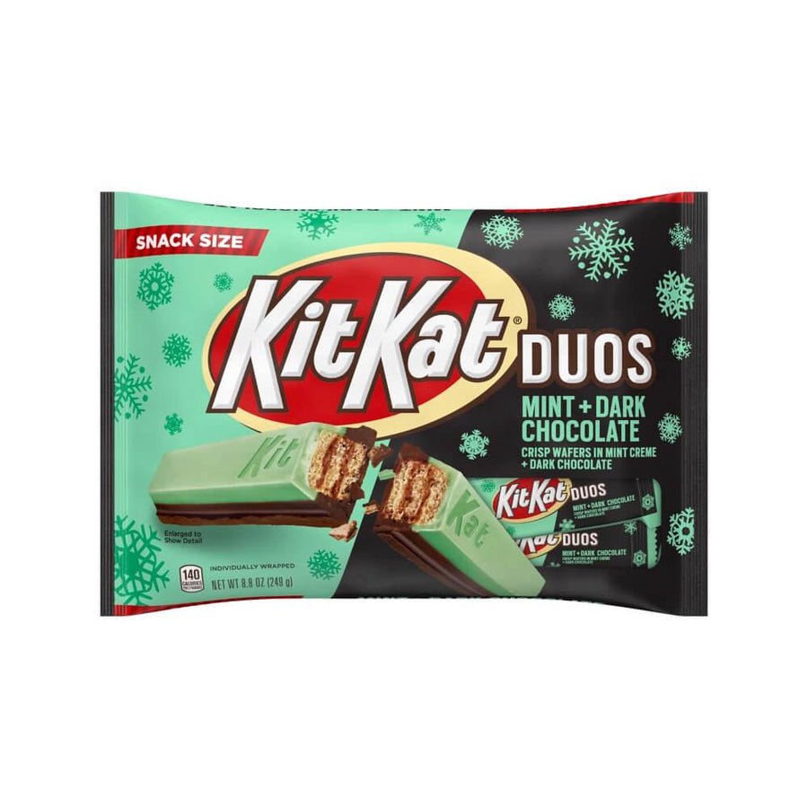 Kit Kat Duos Holiday Mint and Dark Chocolate Snack Size Candy Bars: 8.8-Ounce Bag - Candy Warehouse