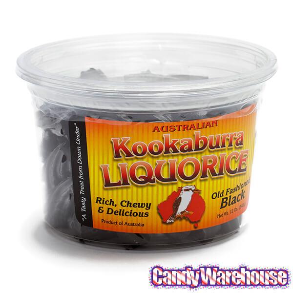 Kookaburra Cut Licorice - Black: 12-Ounce Tub - Candy Warehouse
