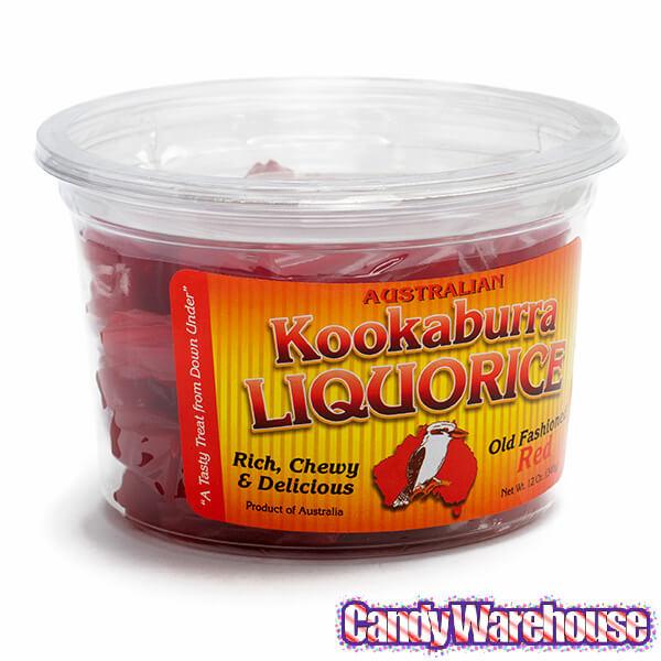 Kookaburra Cut Licorice - Red: 12-Ounce Tub - Candy Warehouse