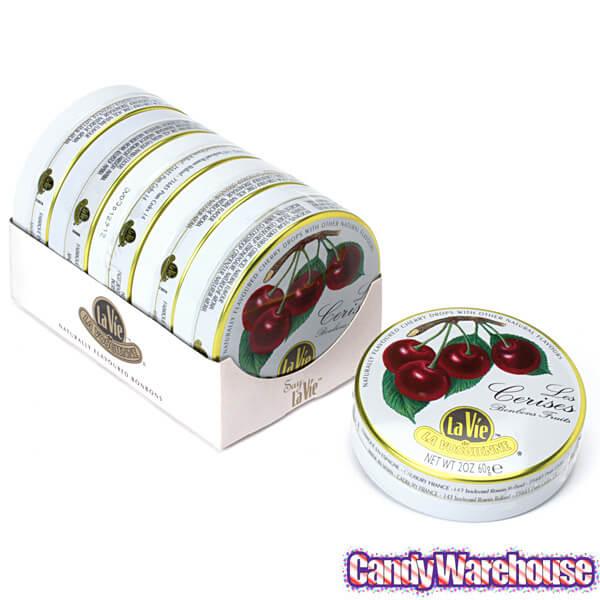 La Vie Candy Drops Tins - Cherry: 5-Piece Pack | Candy Warehouse