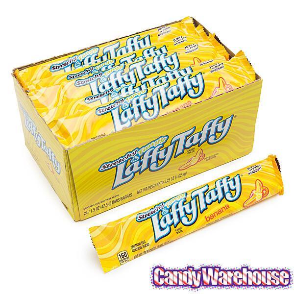 Laffy Taffy Candy Bars - Banana: 24-Piece Box - Candy Warehouse