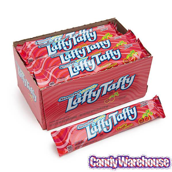 Laffy Taffy Candy Bars - Cherry: 24-Piece Box - Candy Warehouse