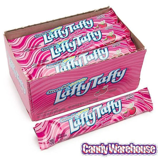 Laffy Taffy Candy Bars Strawberry 24Piece Box Candy Warehouse