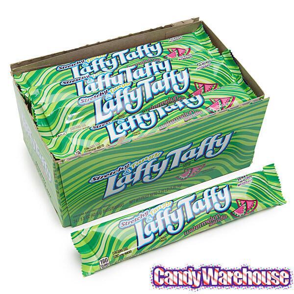 Laffy Taffy Candy Bars - Watermelon: 24-Piece Box - Candy Warehouse