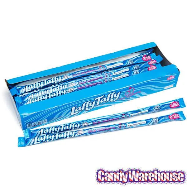 Laffy Taffy Candy Ropes - Blue Raspberry: 24-Piece Box | Candy Warehouse