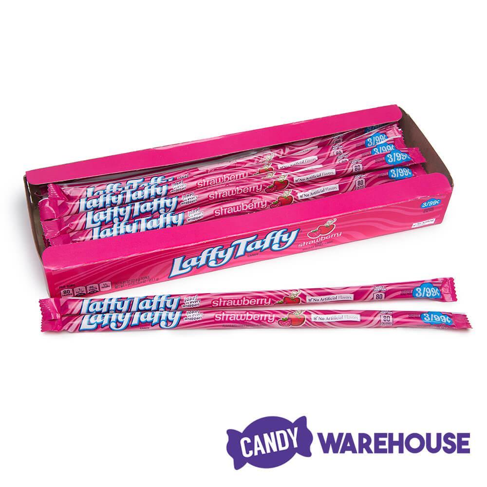 Laffy Taffy Candy Ropes - Strawberry: 24-Piece Box - Candy Warehouse