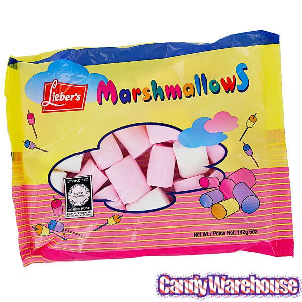 Lieber's Pink and White Marshmallows: 5-Ounce Bag - Candy Warehouse