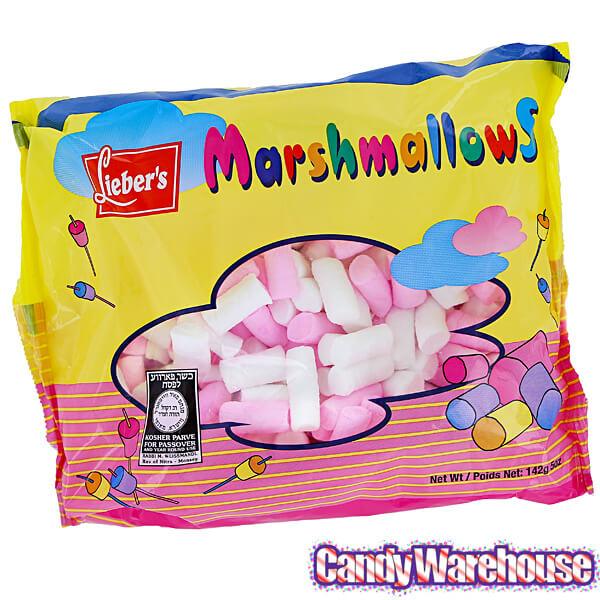 Lieber's Pink and White Mini Marshmallows: 5-Ounce Bag - Candy Warehouse