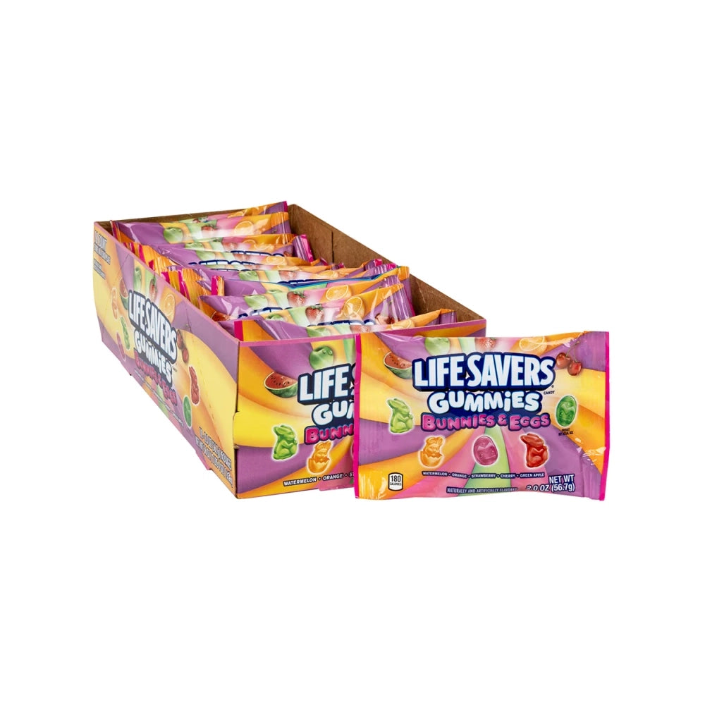 Life Savers Gummies Bunnies &amp; Eggs 2 oz Peg Bag: 18-Count Box