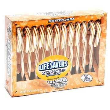 LifeSavers Candy Canes - Butter Rum: 12-Piece Box - Candy Warehouse