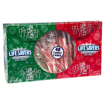 LifeSavers Wint-O-Green and Pep-O-Mint Mini Candy Canes: 40-Piece Box - Candy Warehouse