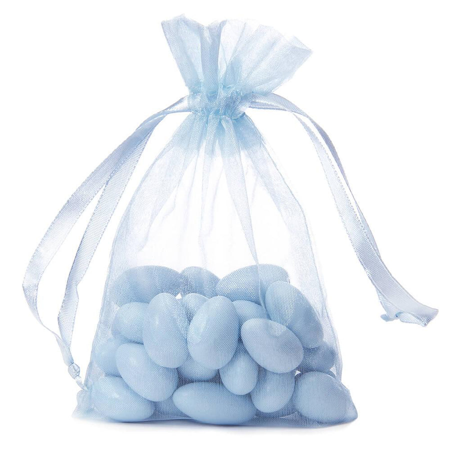 Light Blue Organza Candy Bags: 30-Piece Pack - Candy Warehouse