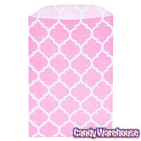 Light Pink Casablanca Pattern Candy Bags: 25-Piece Pack - Candy Warehouse