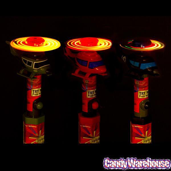 Lite-Up Helicopter Candy Fan Lollipops: 3-Piece Pack - Candy Warehouse