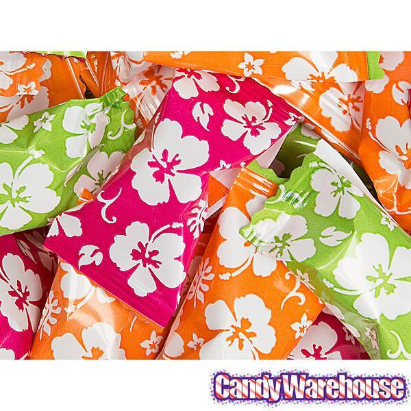 Luau Flower Wrapped Butter Mint Creams: 300-Piece Case - Candy Warehouse