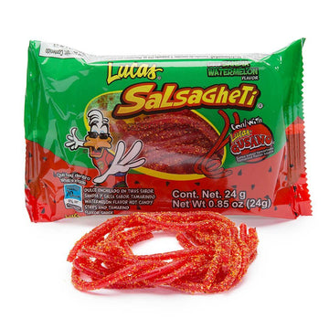 Lucas Salsaghetti Chili Candy Packs: 12-Piece Box - Candy Warehouse