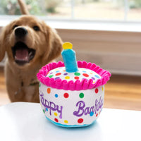 Lulubelle's Power Plush Happy Barkday Cake Dog Toy: Small - Candy Warehouse