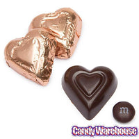 Madelaine Bronze Foiled Dark Chocolate Hearts: 5LB Box - Candy Warehouse